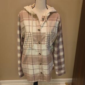 Grace and Lace - Stretch Flex Plaid Hooded Shacket